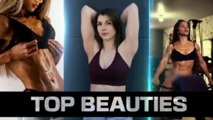 confident fitness woman performing strength training workout indoors