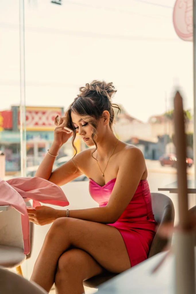 girl with the pink outfits